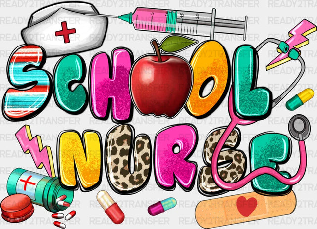 Apple And Syringe School Nurse Design - Dtf Transfers