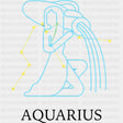 Aquarius Blue Constellation - Zodiacs & Horoscopes DTF Transfers - Adult Unisex - S & M (10’’) / Dark Color Design (See