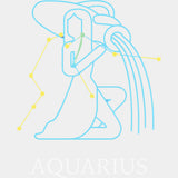 Aquarius Blue Constellation - Zodiacs & Horoscopes DTF Transfers - Adult Unisex - S & M (10’’) / Light Color Design