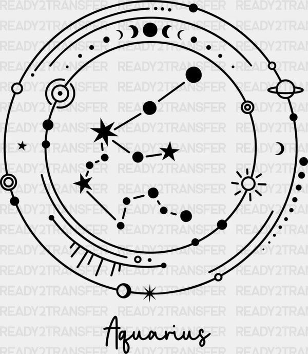 Aquarius Constellation Design - Zodiac DTF Transfer