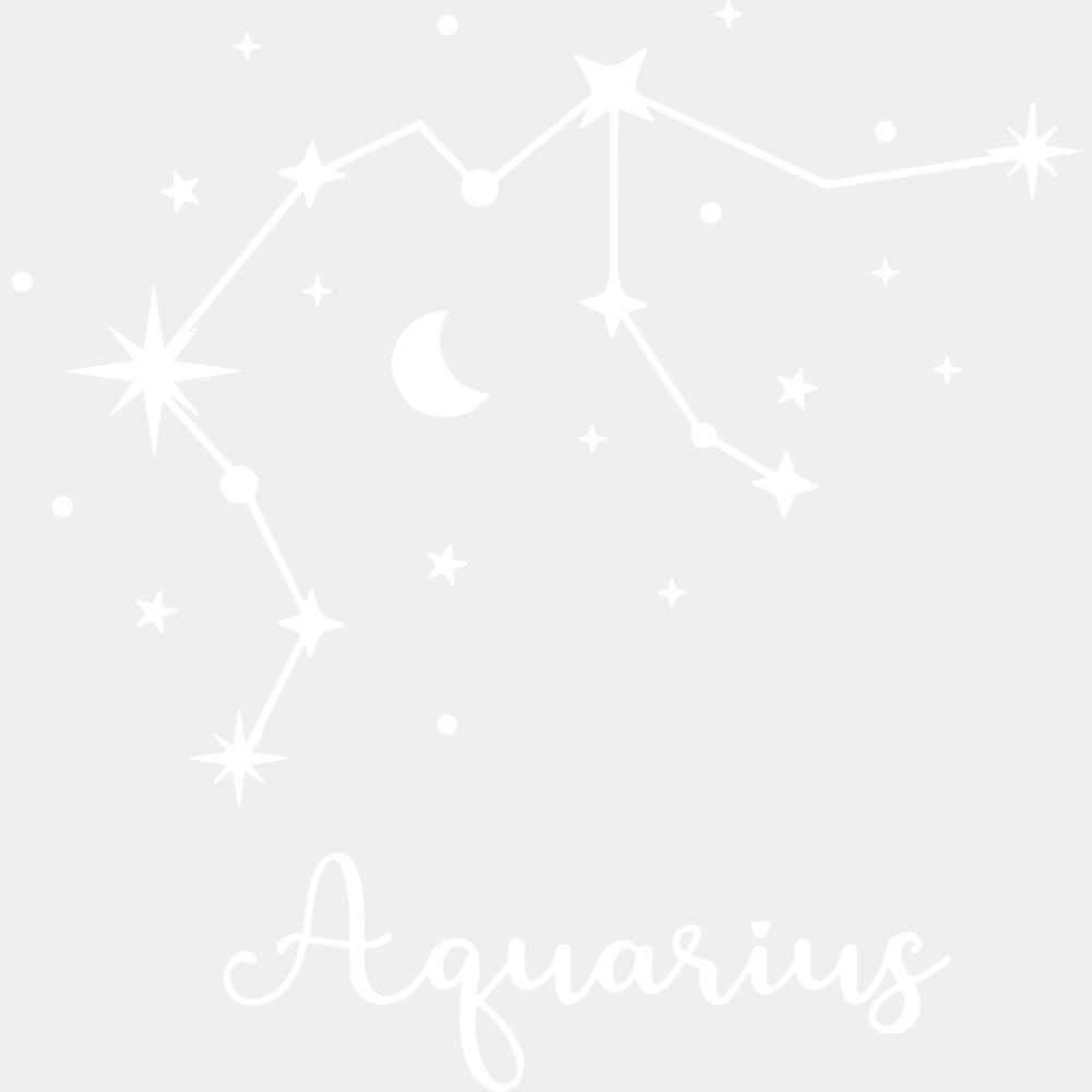 Aquarius Constellations - Zodiacs & Horoscopes DTF Transfers - Adult Unisex - S & M (10’’) / Light Color Design (See