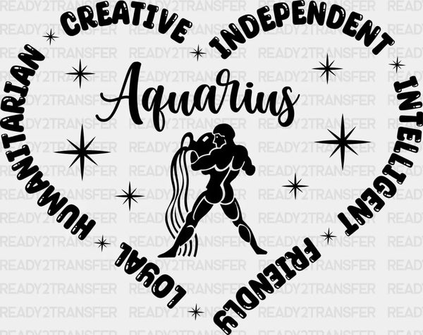 Aquarius Heart Design - Zodiacs & Horoscopes DTF heat transfer