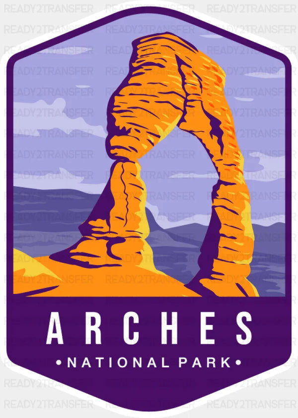 Arches National Park Colorful Design - National Parks DTF Transfer