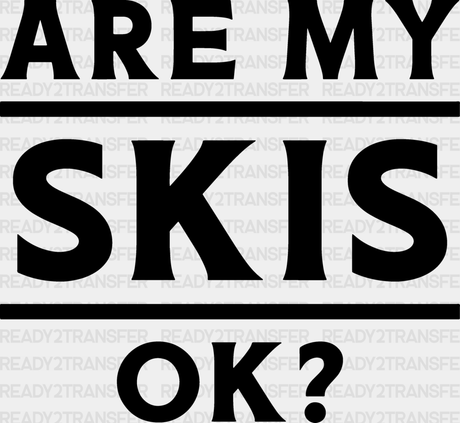 Are My Skis Ok? - Skiing Dtf Heat Transfer Adult Unisex S & M (10’’) / Black