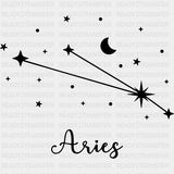 Aries Constellations - Zodiacs & Horoscopes DTF Transfers - Adult Unisex - S & M (10’’) / Dark Color Design (See