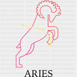 Aries Pink Constellation - Zodiacs & Horoscopes DTF Transfers - Adult Unisex - S & M (10’’) / Dark Color Design (See