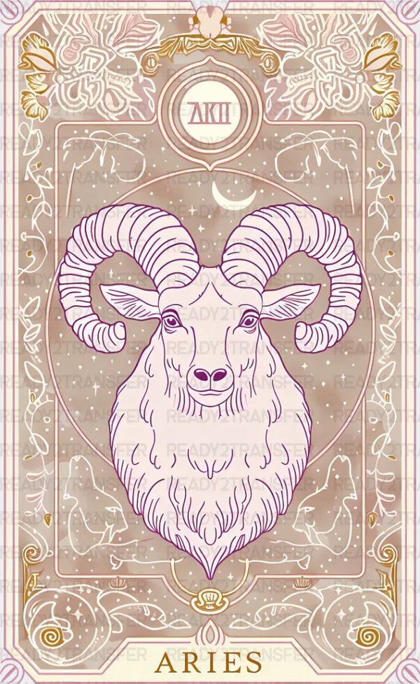 Aries Tarot Card - Zodiacs & Horoscopes DTF Transfer
