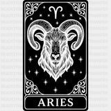 Aries Tarot Card - Zodiacs & Horoscopes DTF Transfers - Adult Unisex - S & M (10’’) / Dark Color Design (See Imaging)