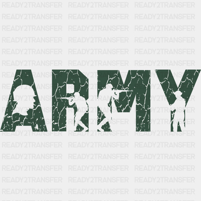 Army Blue & Green - Army DTF Transfers - Adult Unisex - S & M (10’’) / Green Color Design (See Imaging)
