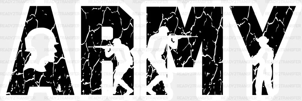 Army Dark Design - Dtf Transfer Adult Unisex S & M (10’’) / Light Color (See Imaging)