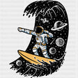Astronaut Surfing - Surfing DTF Transfers ready2transfer Dark Color Design (See Imaging)