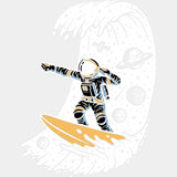 Astronaut Surfing - Surfing DTF Transfers ready2transfer Light Color Design (See Imaging)