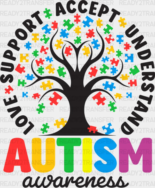Autism Awareness Tree Design - Autism Awareness DTF Transfer