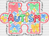 Autism Jigsaw Colorful Design - Awareness Dtf Transfer Adult Unisex S & M (10’’) / Dark Color