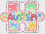 Autism Jigsaw Colorful Design - Awareness Dtf Transfer Adult Unisex S & M (10’’) / Light Color