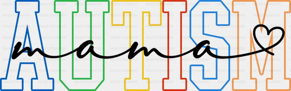 Autism Mama B&W - Autism Awareness DTF Transfer