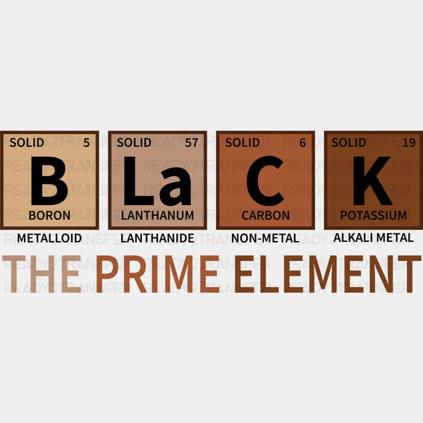 B La C K The Prime Element - BLM DTF Transfer