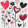 B&W Flowers & Hearts - Valentine's Day DTF Transfers ready2transfer Dark Color Design (See Imaging)