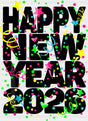 B&W Happy New Year 2026 - New Year DTF Transfer Adult Unisex - S & M (10’’) / Dark Color Design (See Imaging)