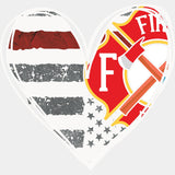 B&W Heart Fire Department - Fire Department DTF Transfers ready2transfer Light Color Design (See Imaging)