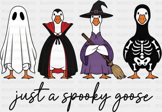B&W Just A Spooky Goose - Halloween DTF Transfer ready2transfer Dark Color Design (See Imaging)
