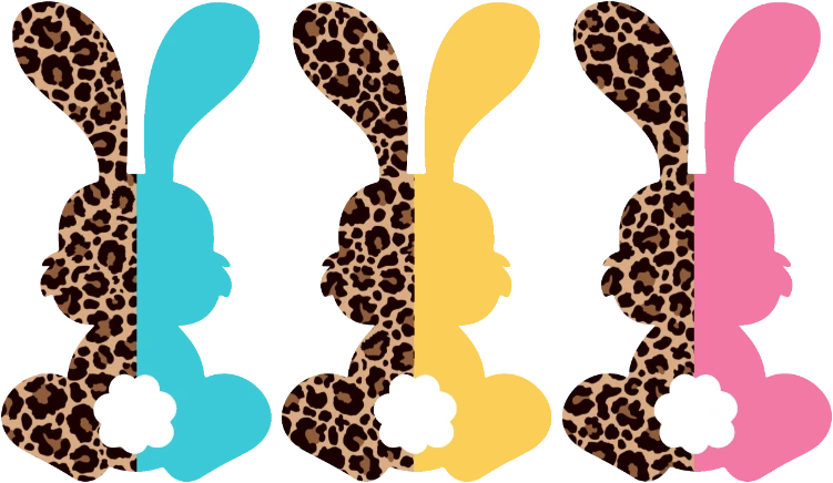 Leopard Colorful Bunnies Easter DTF Heat Transfer, Easter Design