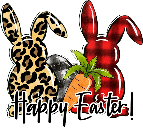 Happy Easter Leopard Bunny DTF Heat Transfer, Easter Design