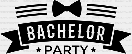 Bachelor Party Bow Tie Design - Iron On Dtf Transfer Adult Unisex S & M (10’’) / Dark Color