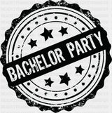 Bachelor Party Circular B&W Design - Dtf Transfer Adult Unisex S & M (10’’) / Dark Color (See