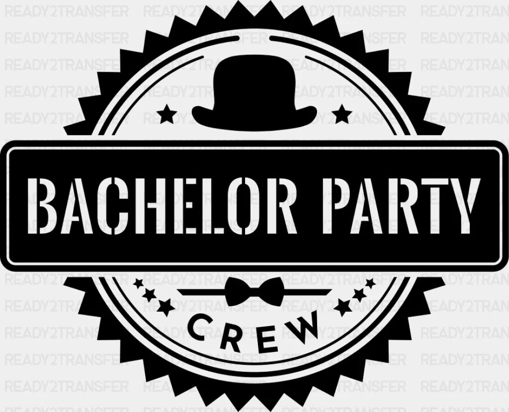 Bachelor Party Crew Hat B&W Design - Dtf Transfer Adult Unisex S & M (10’’) / Dark Color (See