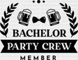Bachelor Party Crew Member B&W Design - Dtf Transfer Adult Unisex S & M (10’’) / Dark Color