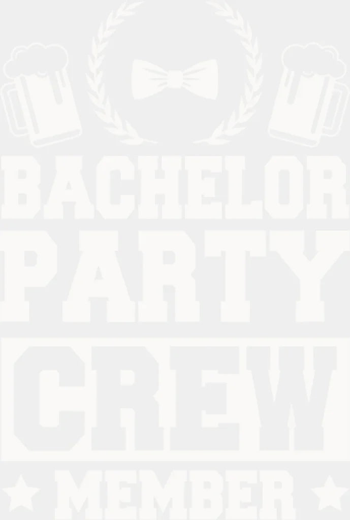 Bachelor Party Crew Member Beer Bowtie B&W Design - Dtf Transfer Adult Unisex S & M (10’’) /
