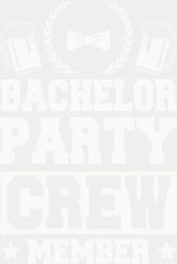 Bachelor Party Crew Member Beer Bowtie B&W Design - Dtf Transfer Adult Unisex S & M (10’’) /