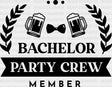 Bachelor Party Crew Member - Iron On Dtf Transfer Adult Unisex S & M (10’’) / Dark Color Design