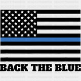 Back The Blue US Flag - Police DTF Transfers ready2transfer Dark Color Design (See Imaging)