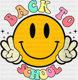 Back To School Smiley - Back To School DTF Transfer Adult Unisex - S & M (10’’) / Dark Color Design (See Imaging)