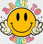 Back To School Smiley - Back To School DTF Transfer Adult Unisex - S & M (10’’) / Dark Color Design (See Imaging)