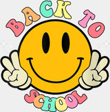 Back To School Smiley - Back To School DTF Transfer Adult Unisex - S & M (10’’) / Light Color Design (See Imaging)