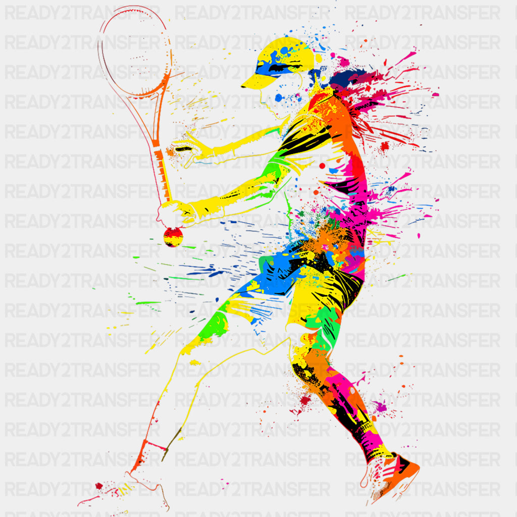 Backhand, Colorful Design - Tennis DTF Transfers ready2transfer