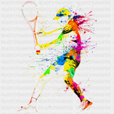 Backhand, Colorful Design - Tennis DTF Transfers ready2transfer