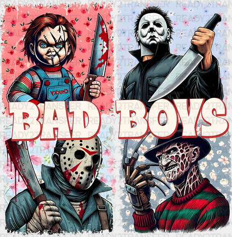 Bad Boys Horror Characters - Halloween Iron On Dtf Transfer