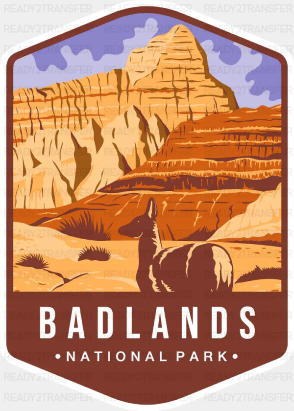 Badlands National Park Colorful Design - National Parks DTF Transfer
