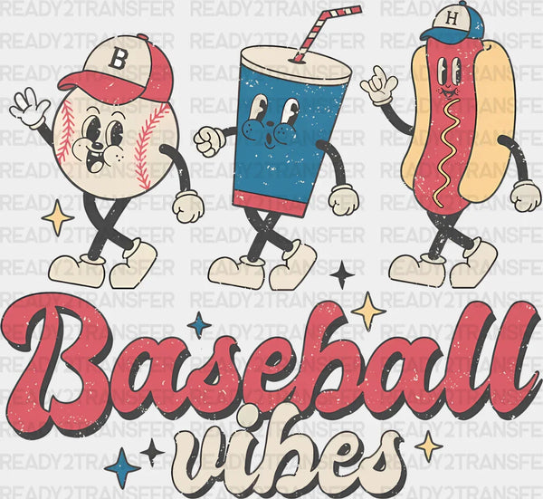 Baseball Drink And Hot Dog Design - Baseball DTF Heat Transfer