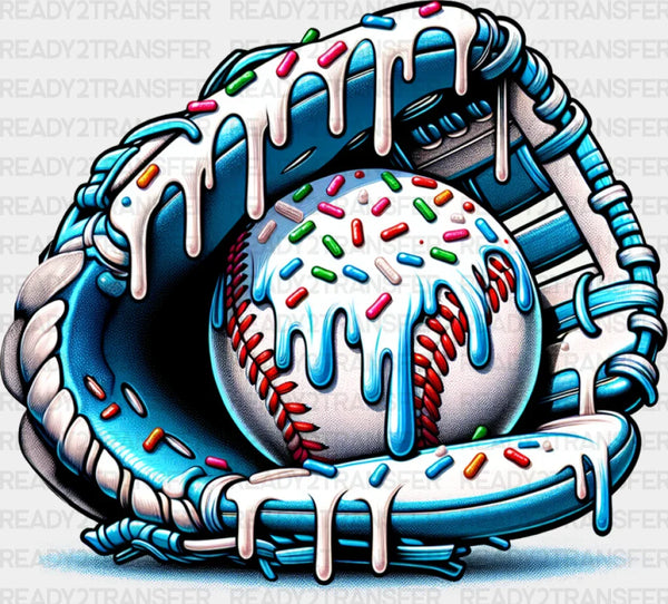 Baseball Glove Blue Design - Baseball DTF Transfer