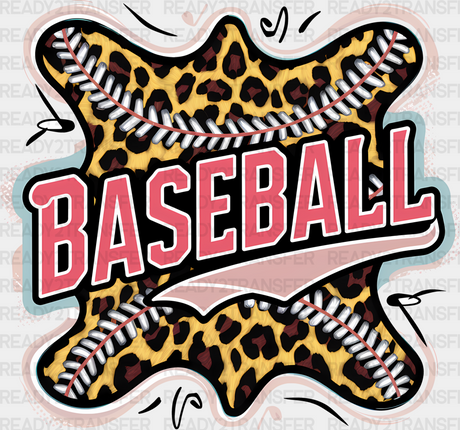 Baseball Leopard Leather Design - Dtf Heat Transfer