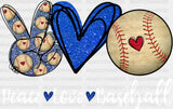 Baseball Love Peace Dtf Transfer