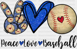 Baseball Love Peace Dtf Transfer