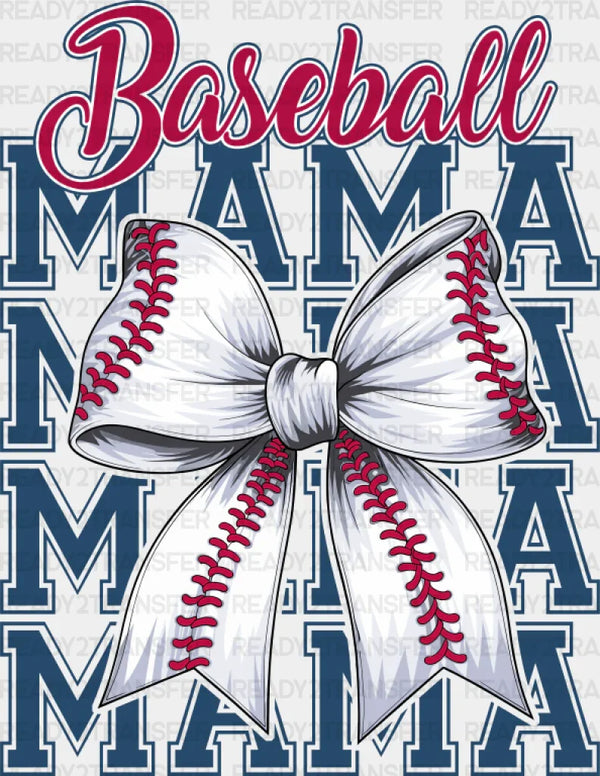 Baseball Mama Ribbon Blue Design - Baseball DTF Transfer