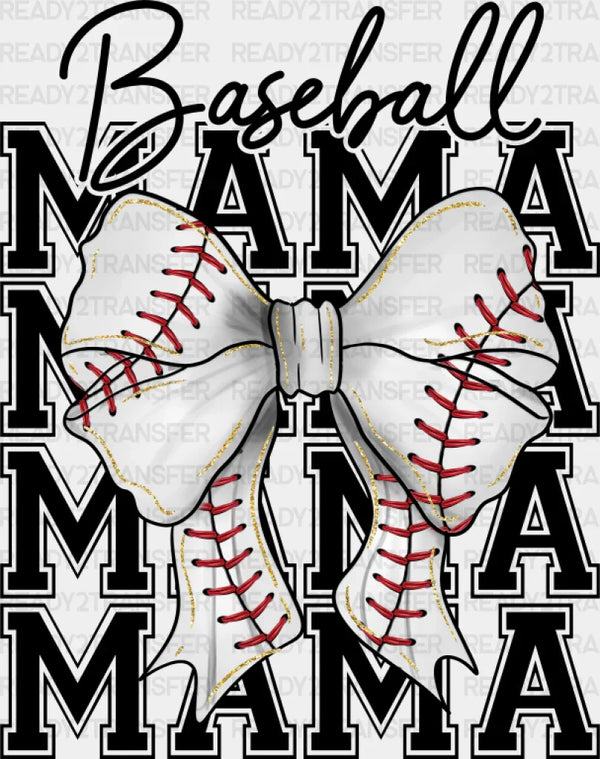 Baseball Mama Ribbon Design - Baseball DTF Transfer