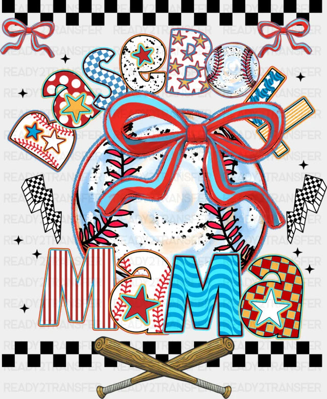 Baseball Mama Ribbons - Baseball DTF Transfer ready2transfer Dark Color Design (See Imaging)